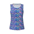 thumbnail image 4 of Fotbe Colorful Mushrooms Womens Loose Fit Casual Flowy Slim-Fit Tank Tops Athletic Round Neck Trendy Sleeveless Summer Tops for Gym and Yoga-Large, 4 of 9