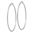 thumbnail image 2 of White Sterling Silver Earring Hoop Women'S Diamond-Cut 72 mm 70, 2 of 3