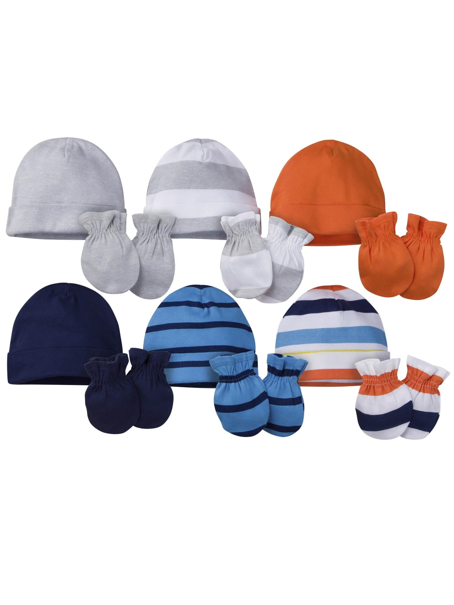 12-Piece Baby Boys Dog Cap & Mitten Set