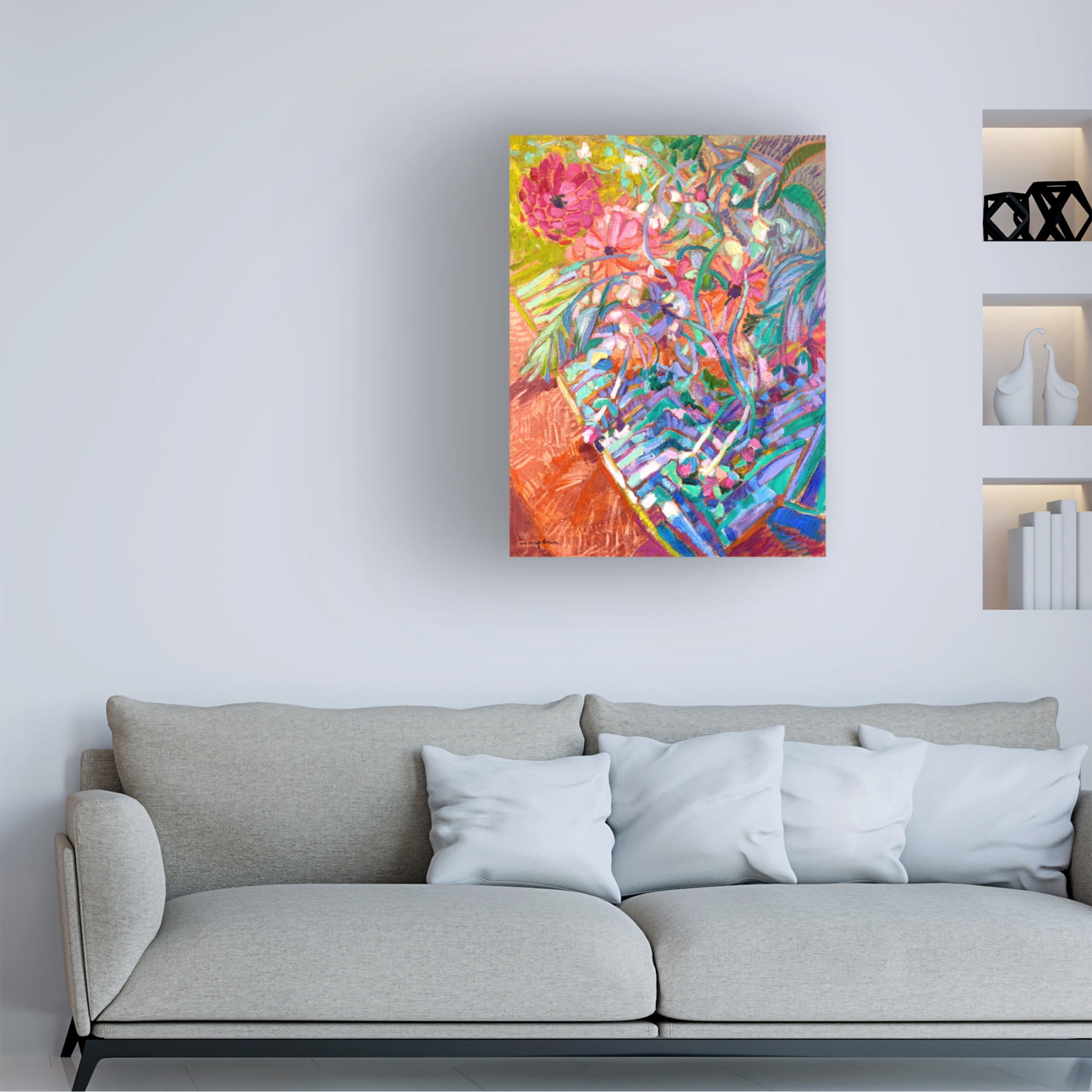 Canvas Wall Art - Dorothy Fagan 'Meanderinggardenpath' Wall Art for Living Room, Bedroom, or Office D?cor by Trademark Fine Art - 24 x 32 Inches