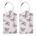thumbnail image 3 of Fuzoiu Pink Butterflies (2) Print Premium Leather Luggage Tag,Travel Accessory,Luggage Tag for Suitcase Baggage Handbag Travel Bag,Name Card & Privacy Cover-4 PCS, 3 of 5