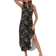 thumbnail image 2 of Tnhcen Women's Summer Casual Loose Sleeveless V - Neck Beach Sun Dress with Pockets 4 - Way Stretch Floral Print Maxi Dress for Women S - 2XL, 2 of 6