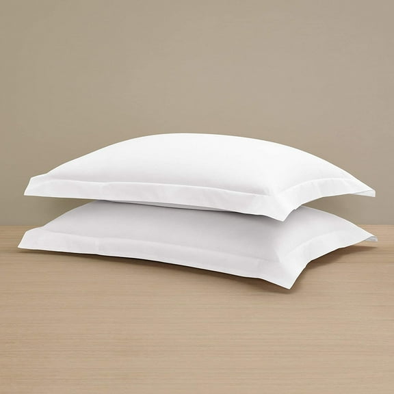 H by Frette Percale Sham Set of 2 (King) - Luxury All-White Shams/Cool and Crisp, Recommended for Anyone Who Gets Hot at Night / 100% Long-Staple Cotton