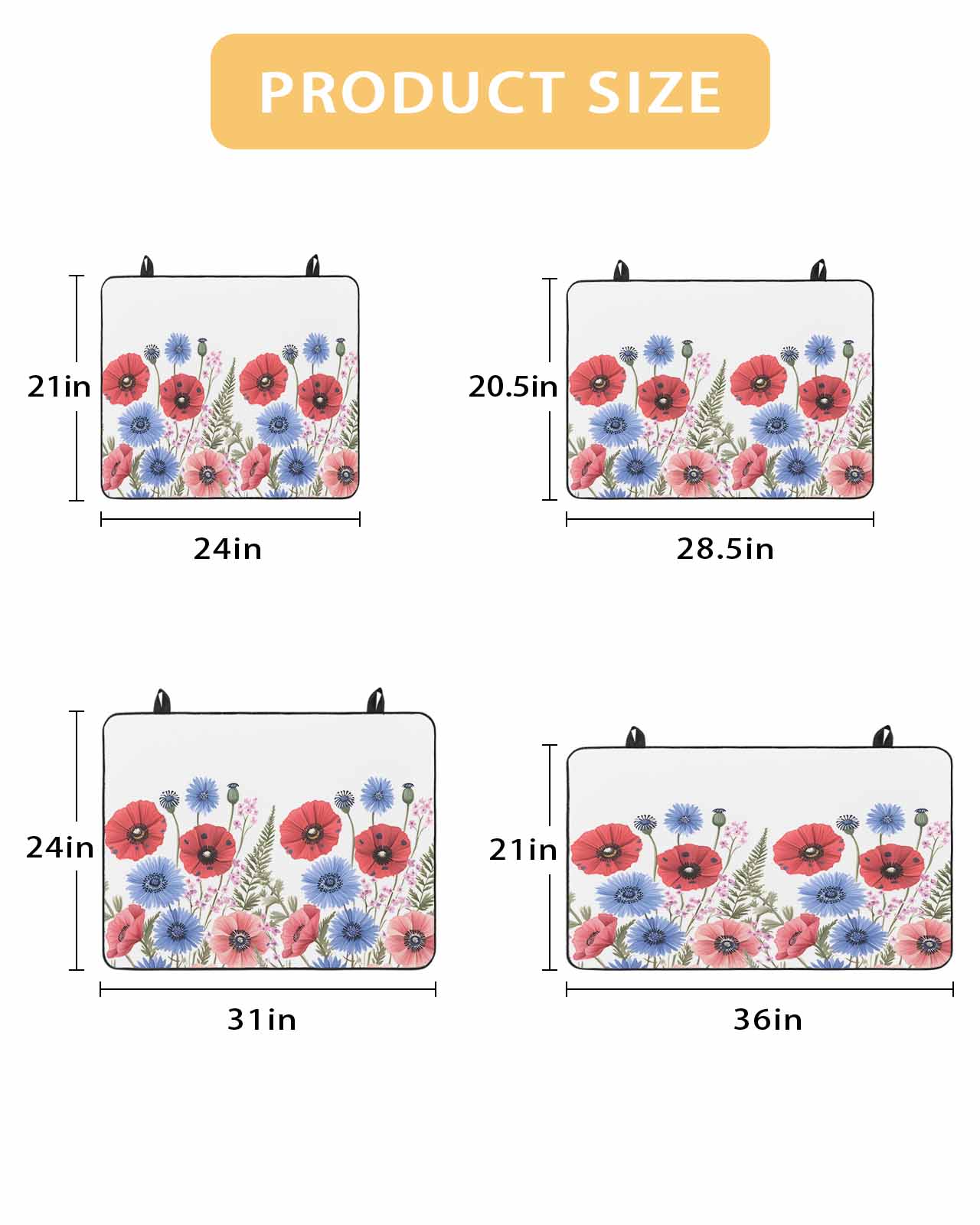 nqOlkjepod Large Induction Cooktop Protector Mat 24"x21", Red Poppy Flower Stove Top Covers for Electric Stove, Blue Pink Floral Botanical Plant Leaf Stove Burner Cover Mats, Glass Top Stove Cover
