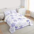 thumbnail image 3 of Homewish Kawaii Bow Snowflake Full Size Comforter Sets,Merry Xmas Bedding Comforter Set,Purple White Bedding Sets For Girls Kids,Ultra Soft Home Decor Reversible,3-Piece, 3 of 8