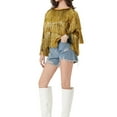 thumbnail image 2 of Dasayo Fringe Women Coat Yellow Open Front Cropped Party Fashion Cardigan Jackets for Women L, 2 of 4