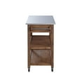 thumbnail image 5 of Boraam Sonoma 35.75in. H Wood Kitchen Cart with Stainless Steel Top - Barnwood Wire-Brush Finish, 5 of 7