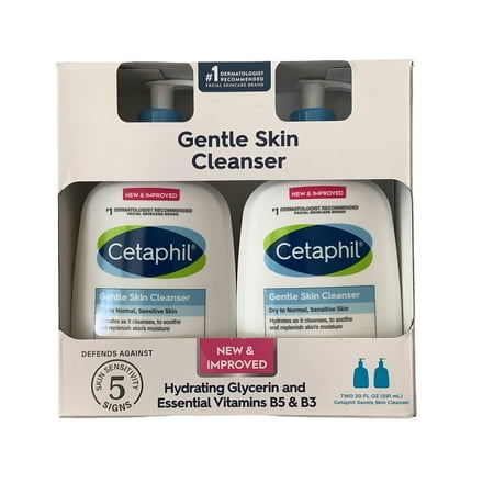 Cetaphil Gentle Skin Cleanser for Dry to Normal Sensitive Skin with (2) 20 oz. Pumps