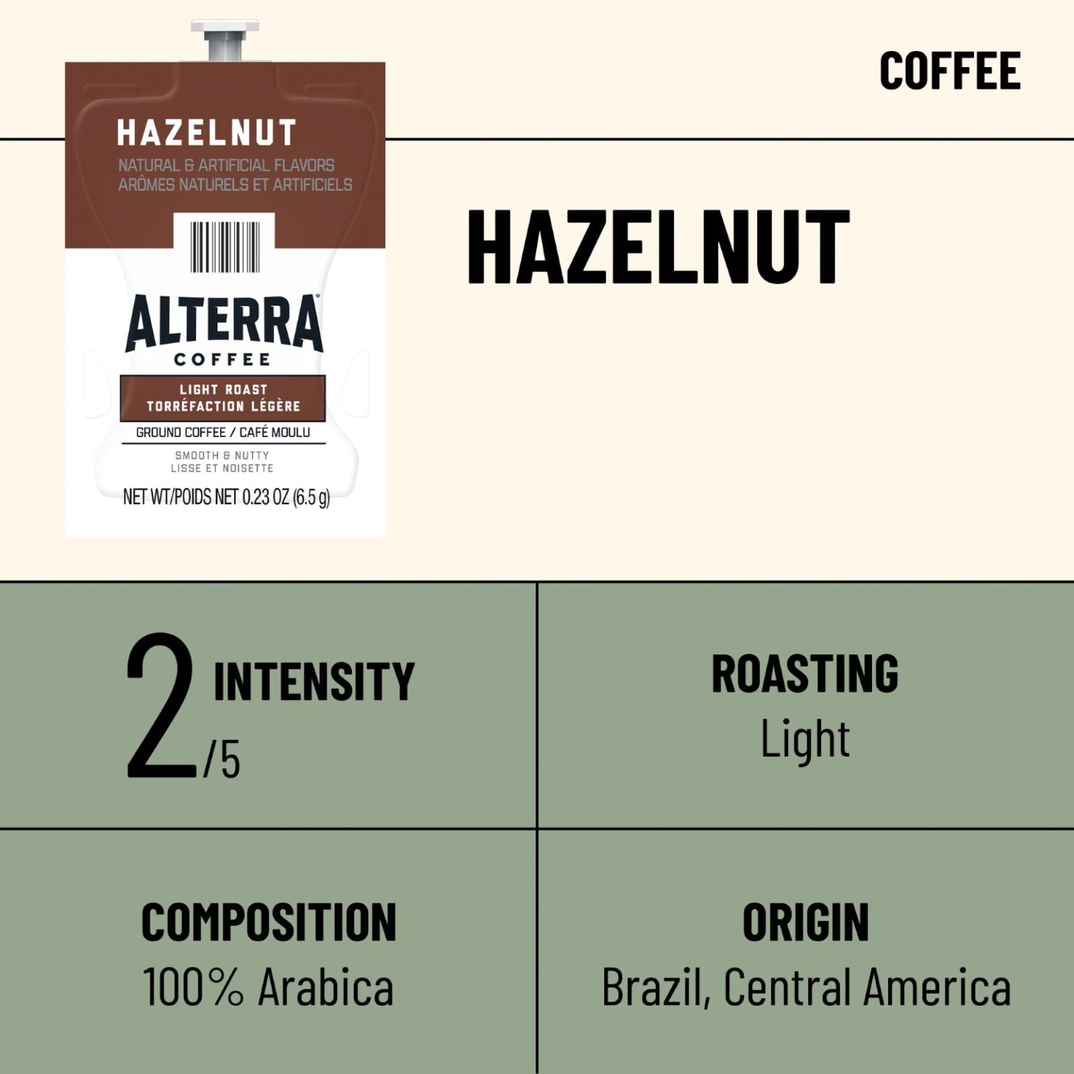 Flavia Alterra Hazelnut Coffee Freshpacks works only with Flavia Brewers, Light Roast (Case of 40)