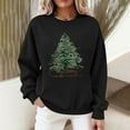 thumbnail image 6 of Womens Crew Neck Pullover Sweater Blouses Xmas Graphic Sweatshirt Tops Christmas Tree Print Sweatshirt Fall Casual Trendy Sweatshirt Hooded Pullover Tops, 6 of 7