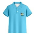 thumbnail image 4 of NAFUU Kids Boys Polo Shirts Solid Color With Prints Lapel Short Sleeve Button Shirt Stretchy Spring Summer Outfit School Dressy Blouses For Boys Sizes 13-14 Years, 4 of 4