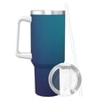 thumbnail image 2 of Rateoe Blue and Teal Gradient Printed 40OZ Ice Bully With Handle - Stainless Steel Travel Cup Portable for Hot & Cold Drinks, Travel, Gym, Home, and Outdoor Activities, 2 of 8