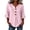 Pink, variant on Women's 3/4 Length Summer Sleeve Tops Solid Henley Neck Flared Shirts Casual Going Out Shirt Soft Breathable Tunic Top for Work and Daily Wear Yellow M