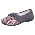 thumbnail image 5 of Rokment Womens Vintage Flower Embroidered Ballet Flat Mary Jane Walking Shoes Boho Retro Comfortable Casual Wide Toe Orthopedic Wedge Dress Loafers for Beach Travel Grey Size 8.5, 5 of 6