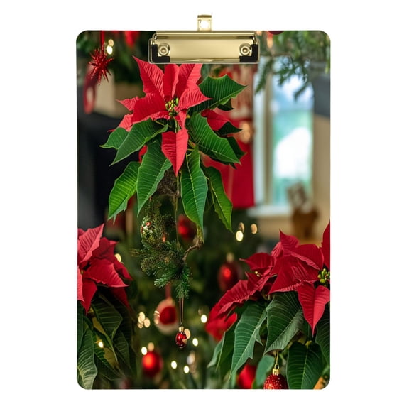 Christmas Tree Decorate Acrylic Clipboards A4 Standard Size Clipboard 12.5" X 9" Clip Board for Office School Teacher Women Men