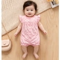 thumbnail image 3 of Emy Dola Newborn Baby Girls Snap-up Rompers 100% Cotton Toddler Infant Flutter Short Sleeve Bodysuit For 0-24M, 3 of 7