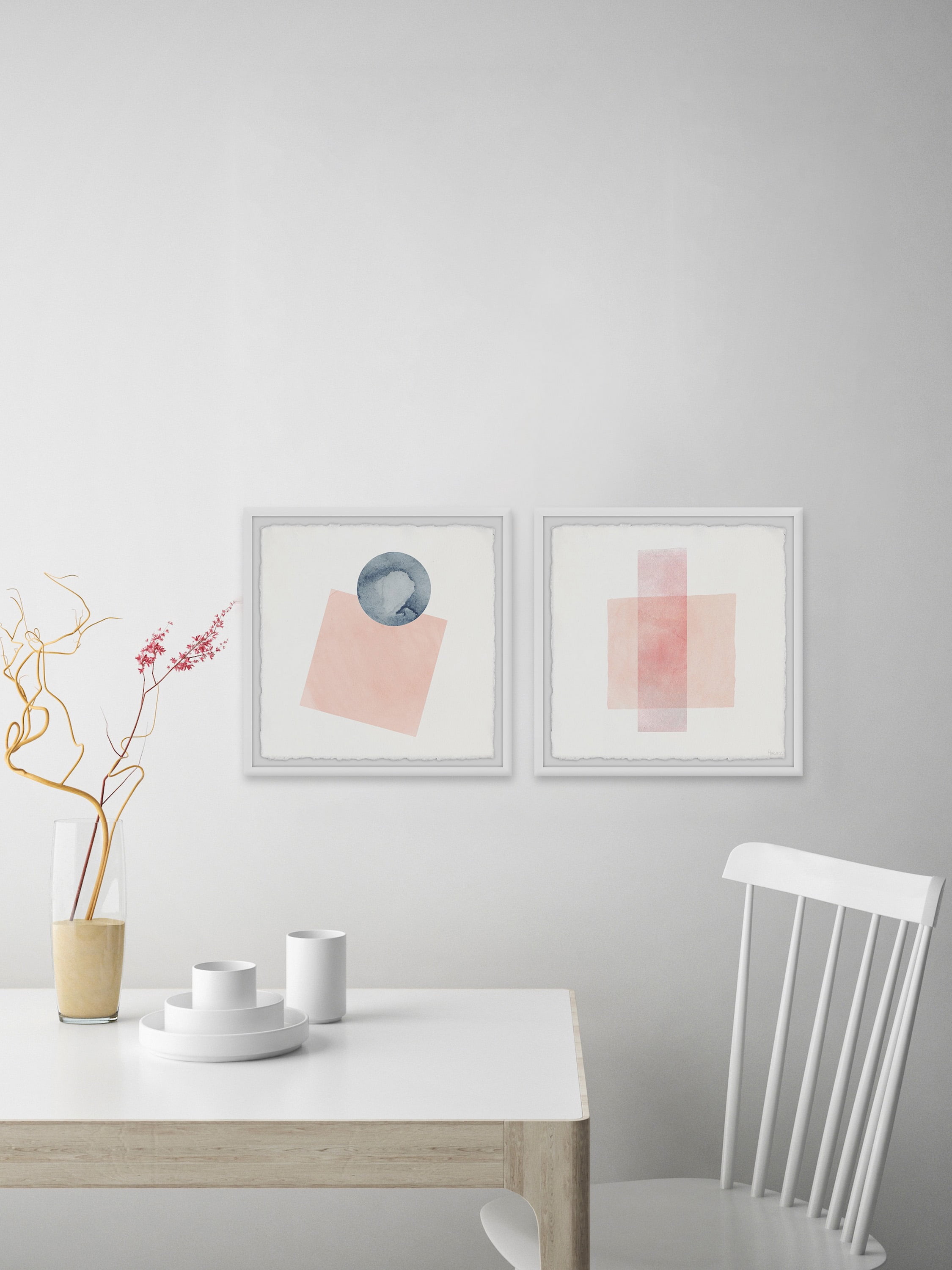 Parvez Taj Peaches and Shapes Diptych