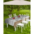 thumbnail image 4 of Coastal Sea Waves Grey Gradient Rectangle Tablecloth with Zipper,Waterproof Table Cloth with Umbrella Hole Patio Tablecloths for Outdoor Tables,Vintage Oil Painting Art Spillproof Table Cover, 4 of 6