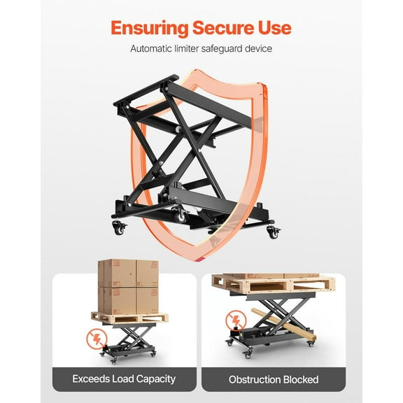 Power Lift Table with Handheld Switch | 28" x 21" Electric | 4 Locking Wheels for Stability | 150 kg Capacity for Ergonomic Lifting
