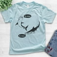 thumbnail image 2 of Kids Da Dum Shark T-shirt, Youth Kids Boy Girl T-Shirt, Vacation Shirt, Shark Shirts, Summer T-shirt, Light Blue, Medium, 2 of 4