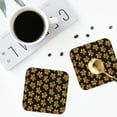 thumbnail image 4 of Honeii Maple Leaves With Leopard print Leather Coaster Set of 4, ideal for safeguarding your furniture from drinks spills and effortless cleanup-Square, 4 of 6