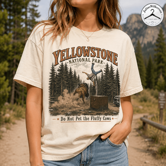 Yellowstone National Park T-Shirt, Vintage Bison Mountain Graphic Tee, Outdoor Camping Hiking Nature Lover Shirt