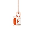 thumbnail image 3 of 1.5 ct Brilliant Princess Cut Solitaire Red Diamond 14k Rose Solid Gold Everyday Affordable Designer Necklace Pendant with 16" Chain, 3 of 6