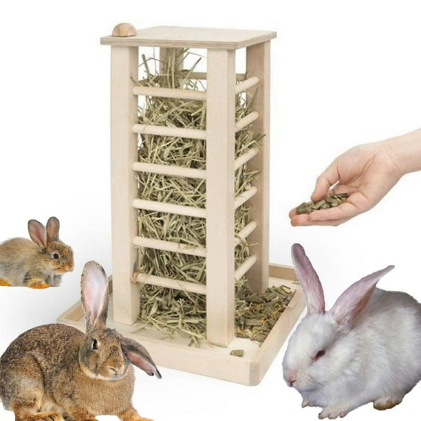 Bunny Hay Manger Feeding Manger Hay Rack Guinea Pig Wooden Rabbit Hay Feeder Walmart