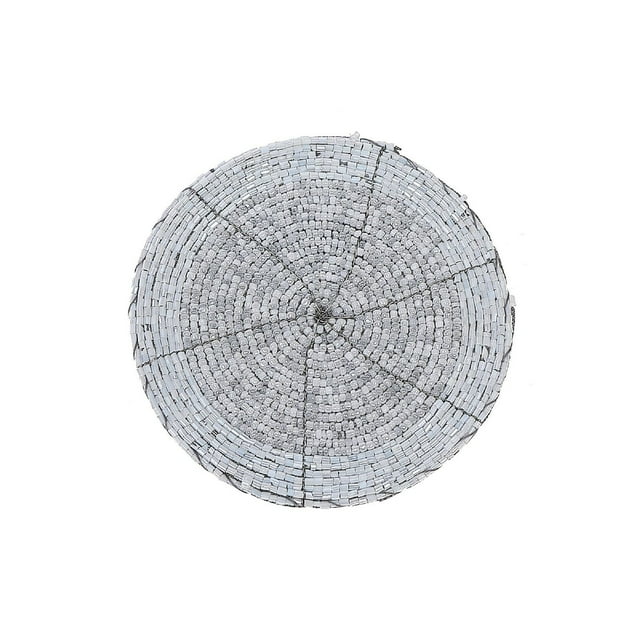 Christmas Perlé Rond Rond Blanc - Ensemble De 6