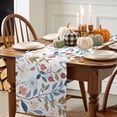 thumbnail image 3 of Spring Flower Cotton Linen Table Runner, Washable Table Runners for Kitchen, Dining Room, Holiday, Home Party Table Decor, 13x72 Inches, 3 of 9