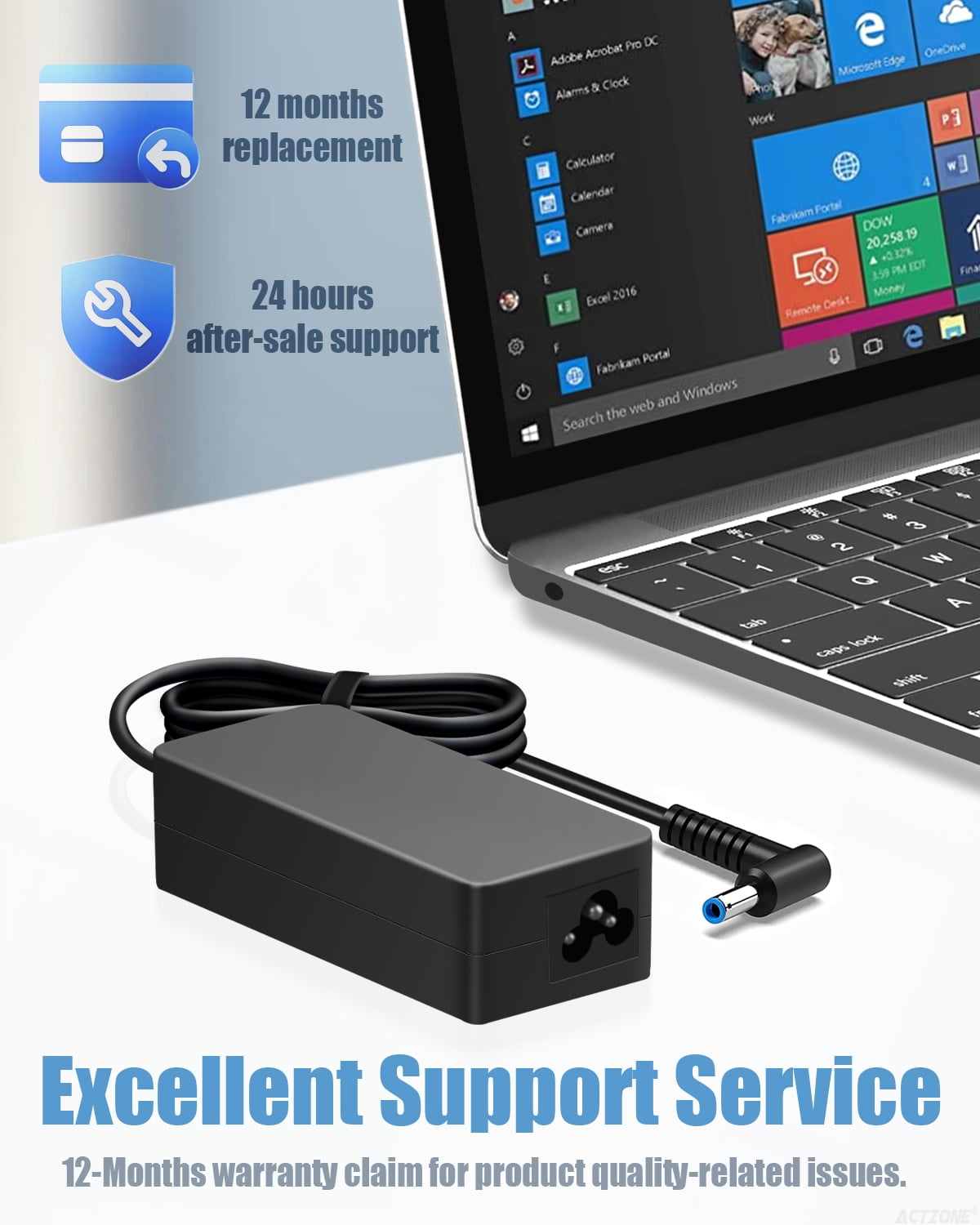 Compatible with HP 65W Laptop Charger, ProBook Charger 640 650 440 455 470 G7 G6 G5, EliteBook Charger 840 850 845 830 820 G9 G8 G4 G3,  Envy 15 17 Stream Pavilion X360 Power Cord 19.5V 3.33A