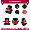 thumbnail image 3 of DolliBu I LOVE YOU Super Soft Black Bear Plush- Cute Stuffed Black Bear Animal with Red Shirt For Valentine, Anniversary, Romantic Date, Boyfriend, or Girlfriend Gift - 9 Inches, 3 of 7
