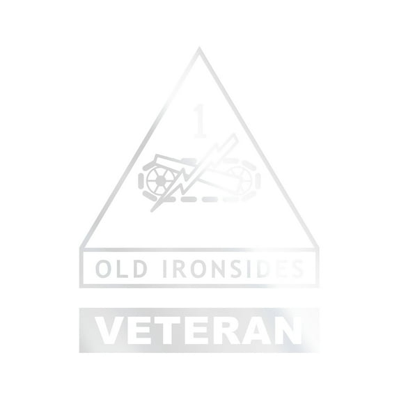 1st Armored Division Veteran Sticker Decal Die Cut - Self Adhesive Vinyl - Weatherproof - Made in USA - Many Color and Sizes - old ironsides fort bliss retired served