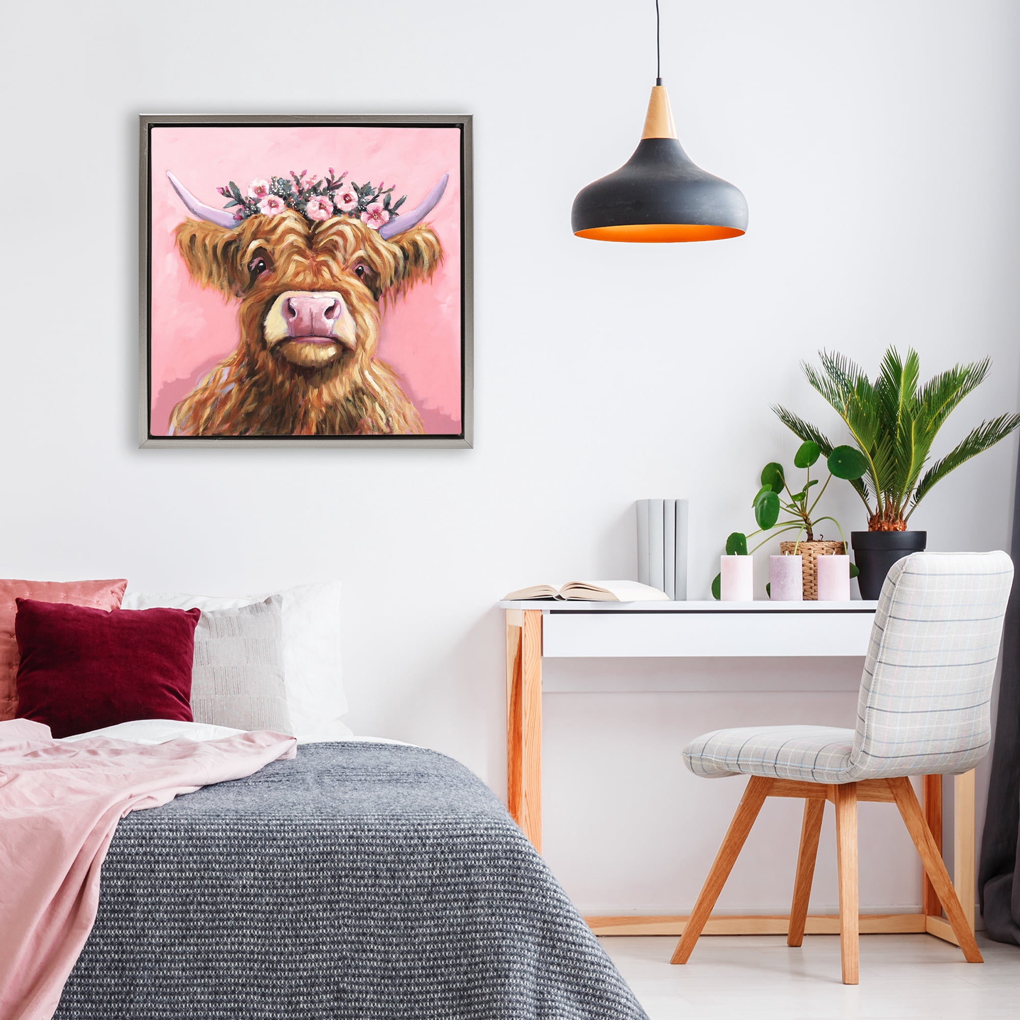 Stupell Industries Grace Of The Glen Gray Framed Floater Canvas Wall Art, design by Lucia Stewart