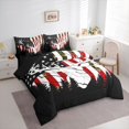 thumbnail image 2 of Manfei Jungle Animal 7 Pieces Full Size Bedding Sets,Rustic Farmhouse Cabin Full Size Bed in a Bag,Red Black White,Black Reversible, 2 of 7