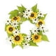 Select Artificials Couronne Florale Décorative 22", Jaune/blanc Crème – image 1 sur 1