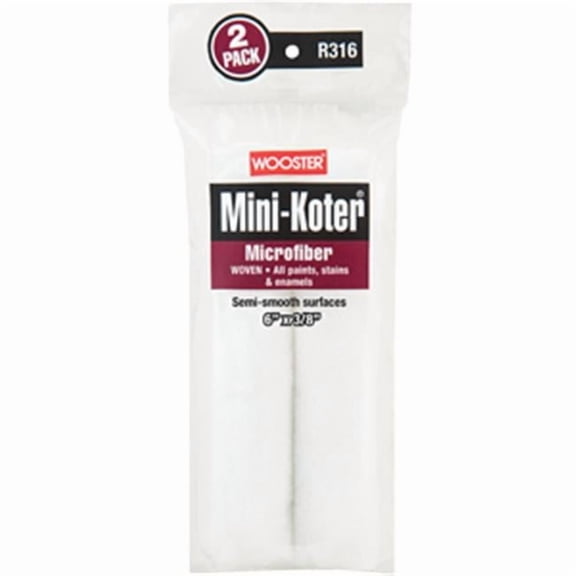 R316-6 6 x 0.375 in. Mini-Koter Microfiber Roller, Pack of 2