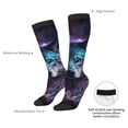 thumbnail image 4 of Balery Purple Sky Wolf Calcetines novedosos Calcetines deportivos Calcetines hasta la rodilla Calcetines de algodón Calcetines originales y geniales, 4 of 6