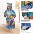thumbnail image 3 of FORMRS Wearable Blanket Hoodie with Sleeves for Kids Cozy Flannel Sweatshirt, Art Plants, 3 of 7