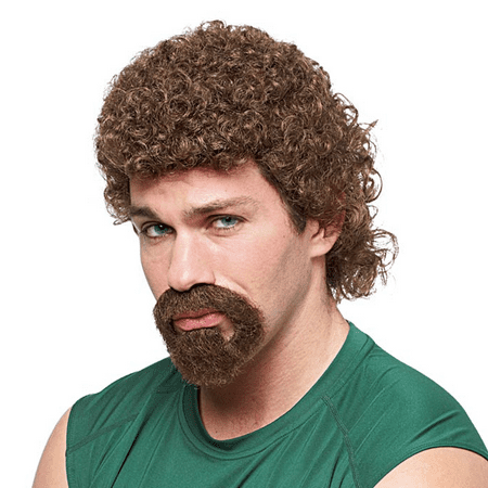 Kenny Powers Mullet Wig and Goatee Beard Eastbound Down Costume Curly Adult Mens