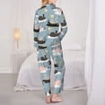 thumbnail image 3 of Pajama Sets for Women 2 Pcs, Swan Princess On Lake Button Down Long Sleeve Sleepwear Lounge PJ Sets, 3 of 6