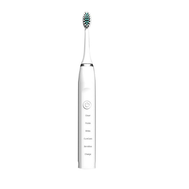 Cabezas de Cepillo de Dientes de Repuesto Potente Cepillo de Temporizador para Adultos 5 Modo, Cargador Usb Cepillos de Dientes Recargables con Cabeza Suave, Ipx7 Impermeable 60 Días de Uso, Batería 5