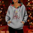 thumbnail image 4 of Women's Fashion Casual Christmas Print Pullover Long-Sleeve Sweatshirt with JESUS Design for Holiday Season and Comfortable Wear,Gray,M, 4 of 5