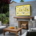 thumbnail image 3 of Outdoor TV Cover 68x42x4.5in, Summer Lemon Flower Green Leaves Weatherproof TV Screen Protector with Zipper, Yellow Border Outside Television Cover Fits Up to 70-75", 3 of 9
