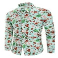thumbnail image 1 of Men‘s Christmas Dress Shirts Fun Printed Long Sleeve Regular Fit Button Down Shirts Light Blue M, 1 of 6