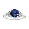 thumbnail image 2 of 3 Carat T.G.W. Created Blue & White Sapphire and Diamond-Accent Sterling Silver "Azure Gem" Engagement Ring, 2 of 6