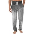 thumbnail image 2 of Domuza Halloween Pj Pants for Men Funny Horror Print Casual Drawstring Sleep Pants Lightweight Cotton Soft Lounge Pjs Bottoms with Pockets Light Gray XL, 2 of 6