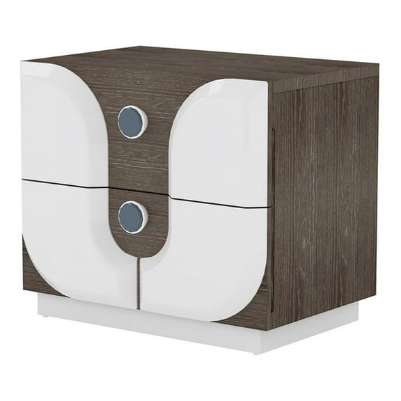 Milan Edinburgh 23.8" 2-Drawer Modern Wood Nightstand in White