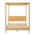 thumbnail image 6 of Walker Edison Minimalist Slatted Wood Queen Canopy Bedframe, Natural Pine, 6 of 18