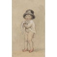 thumbnail image 2 of James Ward 16x24 Gold Ornate Framed and Double Matted Museum Art Print Titled - A Little Boy with Red Shoes (Child with Red Shoes and a Top Hat), 2 of 4